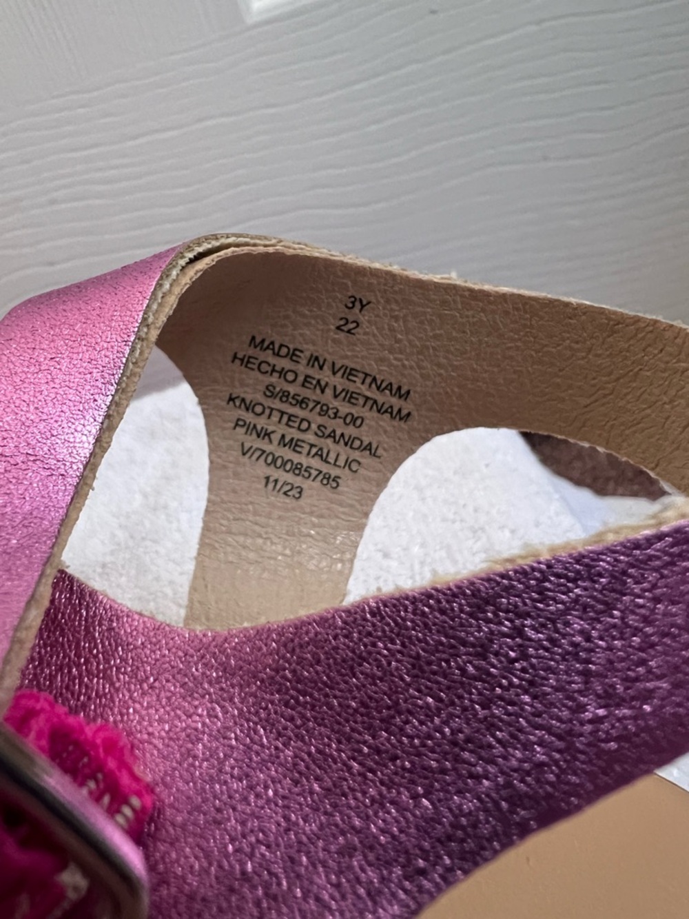 Metallic Pink Knot Strap kids - Picture 4 of 4